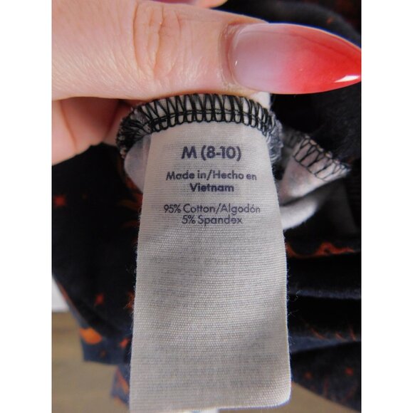 No Boundaries Leggings Womens Medium Navy Orange Halloween Celestial Print Bats - Picture 10 of 11